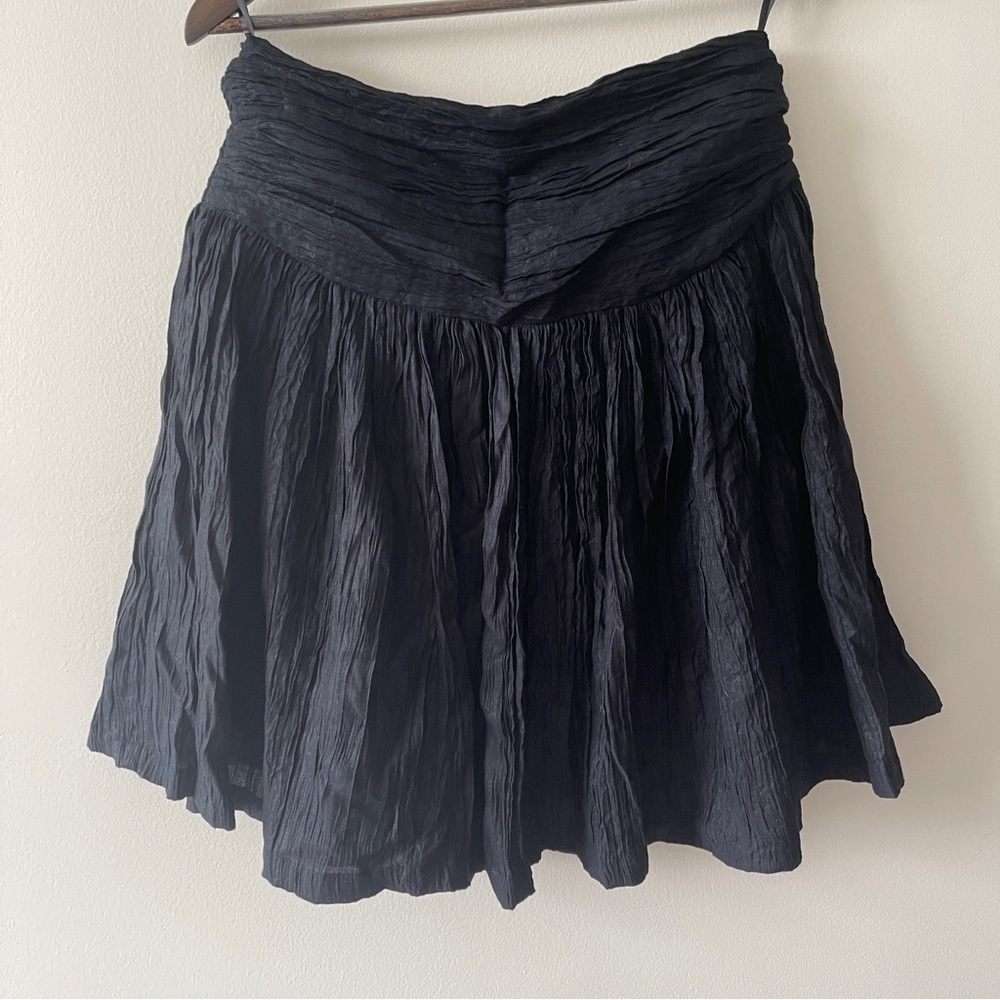 Black Shimmer Crinkle Circle Skirt